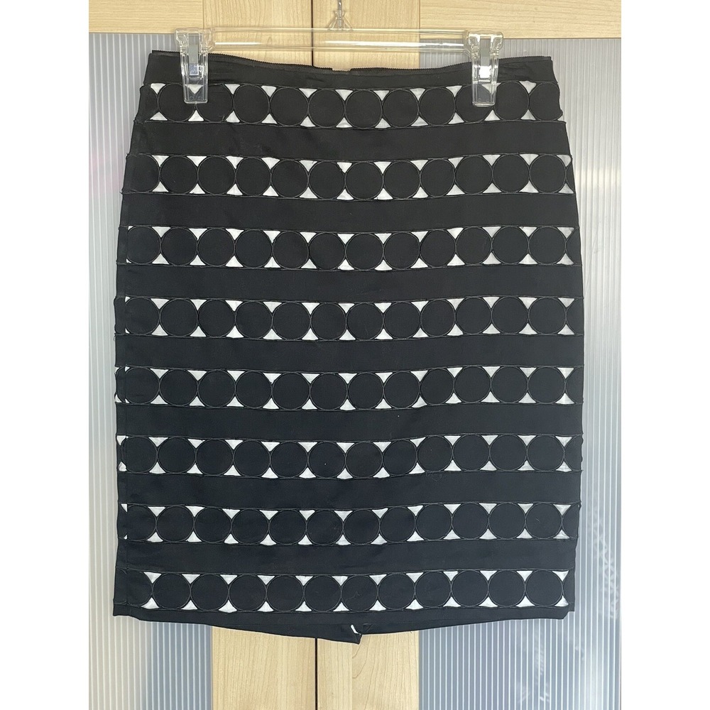 White House Black Market Pencil Skirt Black And White SZ 4 Office, Cocktail WHBM